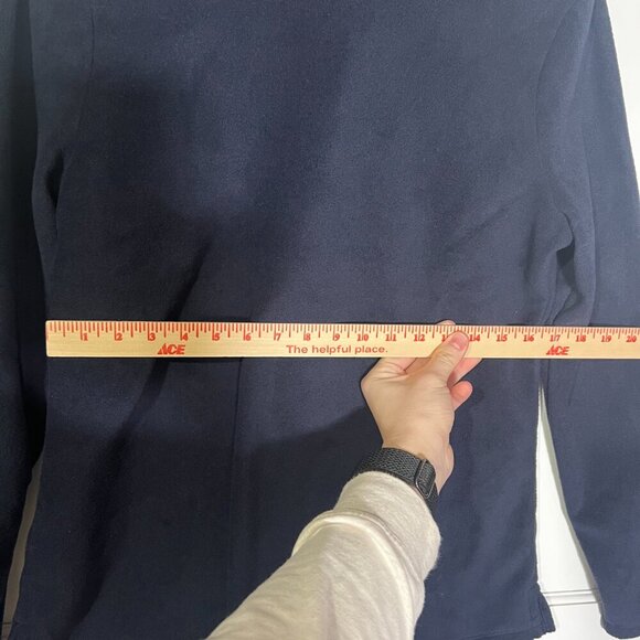 Talbots Fleece Mockneck Sweater Navy Blue Size Medium Cozy Warm NWT - Picture 6 of 10